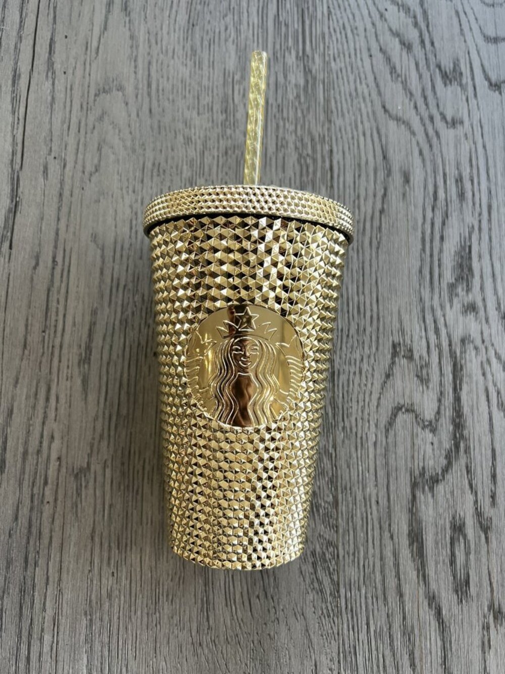 Starbucks Gold Studded Diamond Bling Tumbler Cold Cup Grande 16oz NEW